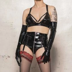 PATRICE CATANZARO Fetish Separates Crystal Vinyl Bra