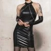 PATRICE CATANZARO Edgy Dresses Gust Vinyl Dress -PATRICE CATANZARO Shop Gust Vinyl Dress Edgy Dresses Patrice Catanzaro Black SEXYSHOES COM grande