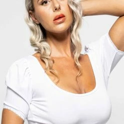PATRICE CATANZARO Fetish Tops Lila White Lycra Top