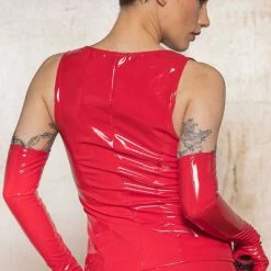 PATRICE CATANZARO Shop -PATRICE CATANZARO Shop Praline Top Vinyl Red Fetish Tops Patrice Catanzaro SEXYSHOES COM 2 grande