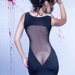 PATRICE CATANZARO Edgy Dresses Alvina Edgy Dress | Black Lycra -PATRICE CATANZARO Shop alvina edgy dress black lycra fetish dresses les ptites folies sexyshoescom 4 grande