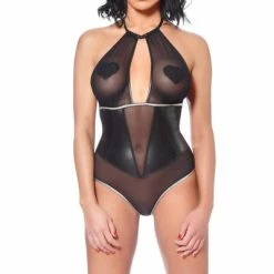 PATRICE CATANZARO Amanda Fetish Bodysuits | Black Matte Wetlook
