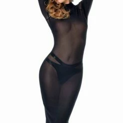 PATRICE CATANZARO Edgy Dresses Azia Edgy Dress | Black Mesh