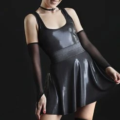 PATRICE CATANZARO Edgy Dresses Lily Dress | Black Lycra