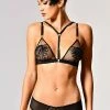 PATRICE CATANZARO Fetish Separates Nina Bralette | Black Mesh