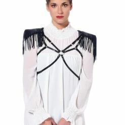 PATRICE CATANZARO Wings + Harness Roxanne Harness | Black Matte Wetlook