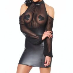 PATRICE CATANZARO Edgy Dresses Sophie Fetish Dresses | Black Matte Wetlook