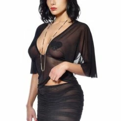 PATRICE CATANZARO Fetish Skirts Turquoise Fetish Skirt | Black Mesh